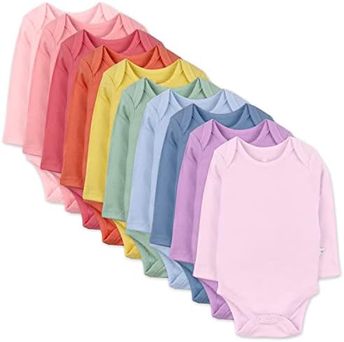 HonestBaby 10-Piece Organic Cotton Bodysuits for Infants