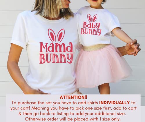 HOMAKE Tea Mommy Me Bear Ears T-Shirt for Easter 2023