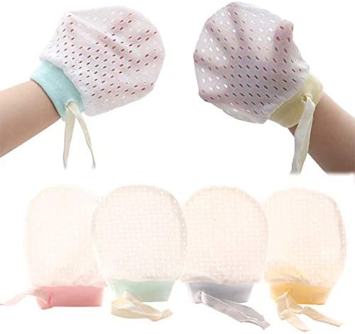 Adjustable Cotton No Scratch Gloves for Babies Breathable Soft