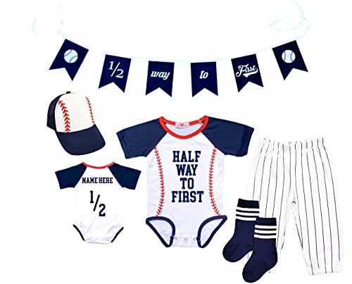 Personalized Handmade Half Birthday Outfit Set for First Birthday