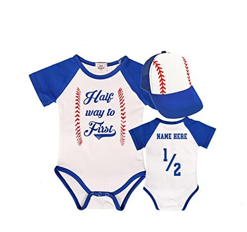 Half Birthday Boy Girl 12 Way to First Royal Blue Outfit Set