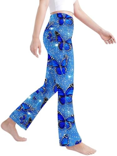 Floral Printed Straight Leg Yoga Pants for Kids 2-13