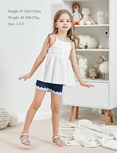 SEYOUAG Toddler Girl Camisole Jean Shorts Set for Summer