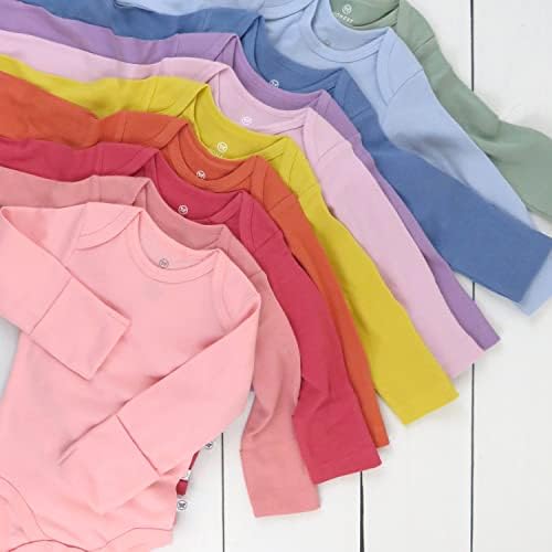 HonestBaby 10-Piece Organic Cotton Bodysuits for Infants