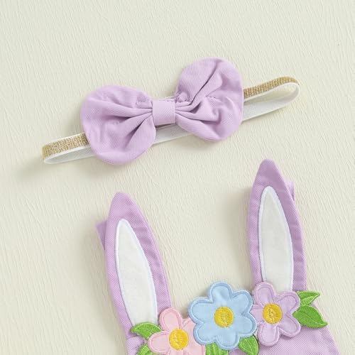 Amnnchya Rabbit Romper Cute Newborn Baby Girls First Easter Outfit
