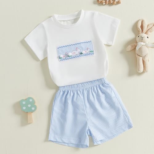 Easter Toddler Outfit - Boy Girl Soft Striped BunnyT Daily Seasonal Perfect Match