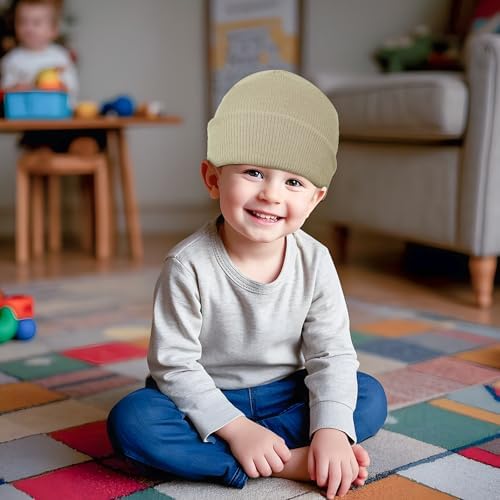 2 Pack Toddler Beanies for Babies Dual-Layer Warmness Soft Stretchy Unisex