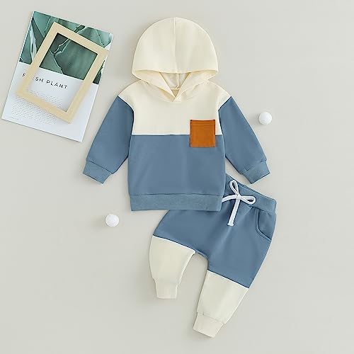 Tiacham Baby Boy Clothes Comfy Cute Hoodie Pants Set