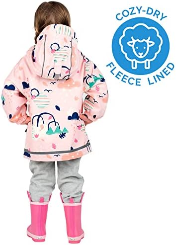 JAN JUL Waterproof Fleece-Lined Rain Jacket for Kids
