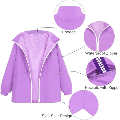 MODAFANS Boys Girls Rain Jacket