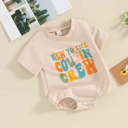 Newborn Baby Girl Boy Short Sleeve Romper with Cousin Design