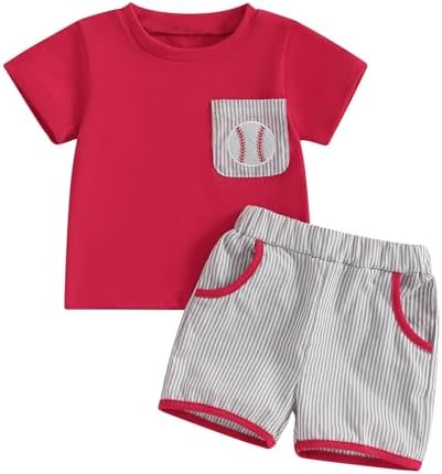 Girditemo Toddler Baseball 2-Piece Sets for Boys 3M-3T Summer Outfits