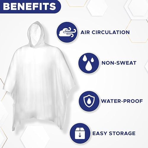 EcoNour Disposable Kids Rain Poncho
