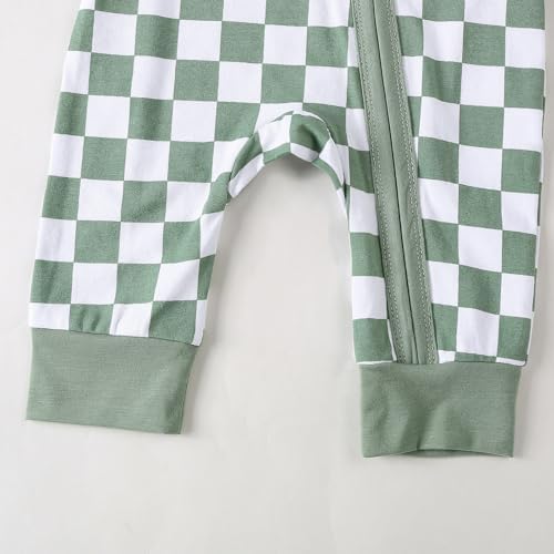 Newborn Boys Girls Checkered Romper