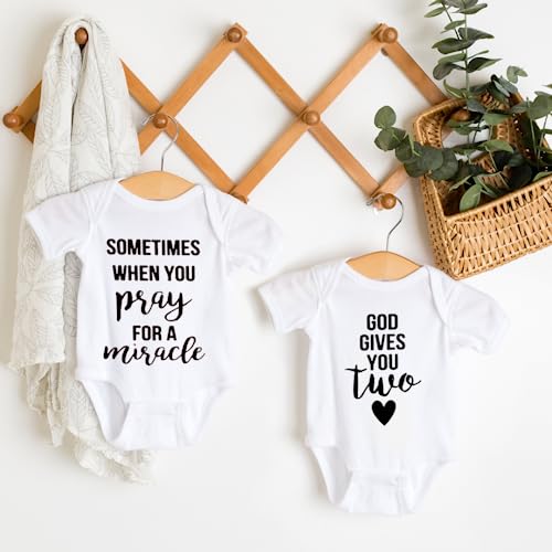 Praying For A Miracle Twin Onesie for Grandparents