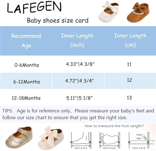 LAFEGEN Baby Girls Mary Jane Flats Soft Sole