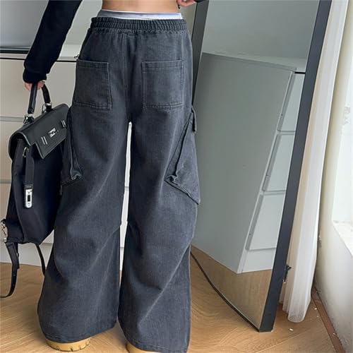 Generic Baggy Denim Cargo Pants for Girls
