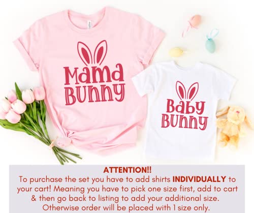 HOMAKE Tea Mommy Me Bear Ears T-Shirt for Easter 2023