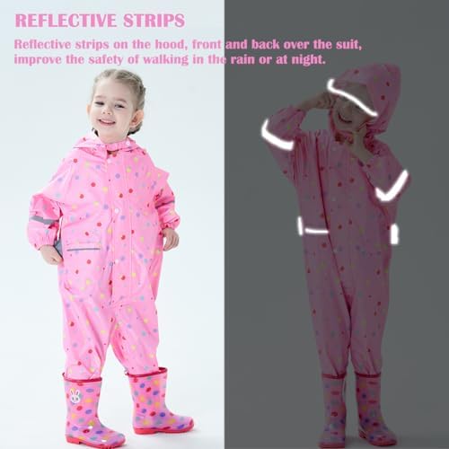 Fewlby Kids Toddler Rain Jacket Waterproof for Boys Girls