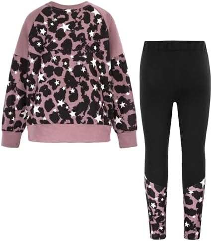 Girls Fashionable Sweater and Track Pants Set for Ages 5-14