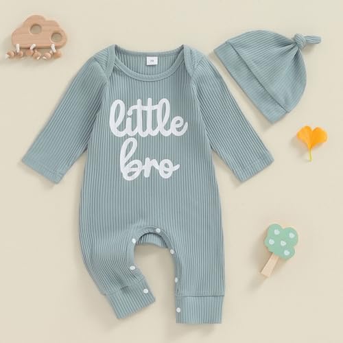Newborn Baby Boy Coming Home Outfit Little Brother Romper Set