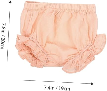 Stylish Solid Cotton Linen Briefs for Baby Girls Pink