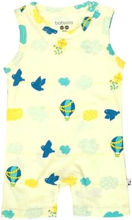 Babysoy Unisex Tank Romper for Little Ones Soft Playful Durable