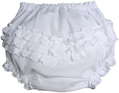 Baby Girl White Elastic Bloomer Diaper Cover