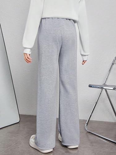 COZYASE Girls Flared Leg Sweatpants High Waist Casual Drawstring Jogger Sweatpants with Pocket