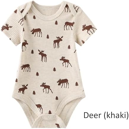 Ruliby Baby Bodysuit and Pant Set 6-Piece Ribbed Soft