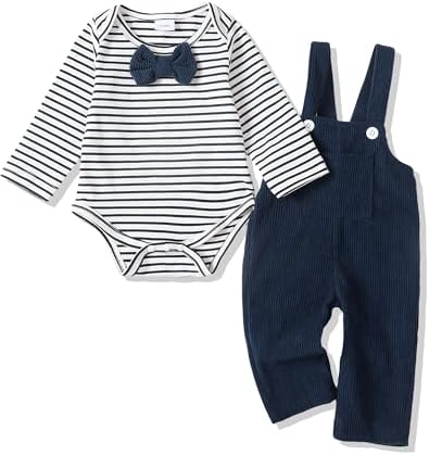 NZRVAWS Organic Cotton Romper Pants Set for Babies 0-18 Months