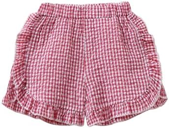 Perfect Casual Shorts for Toddler Girls Ruffle Gingham Design Summer Diapers