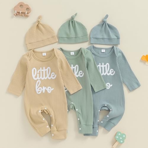 Newborn Baby Boy Coming Home Outfit Little Brother Romper Set