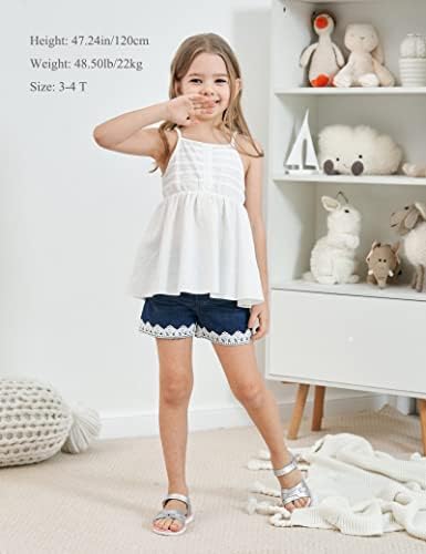 SEYOUAG Toddler Girl Camisole Jean Shorts Set for Summer