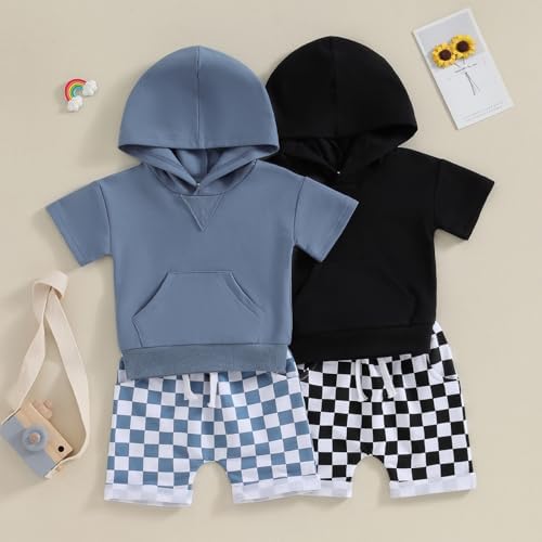 LLow_FD short setPlaid Hooded TopShorts Summer Outfit