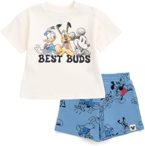 Disney Waffle Knit T-Shirt and Shorts Outfit Set for Babies