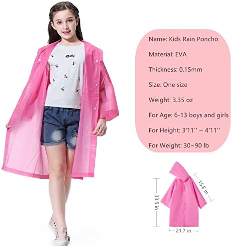RUISHYY Kids Rain Poncho 2-Pack