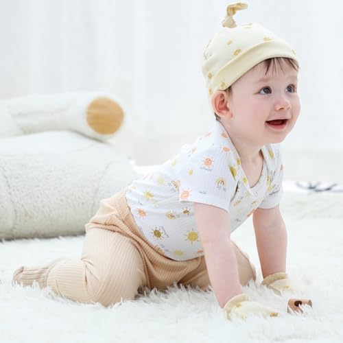 Ruliby Baby Bodysuit and Pant Set 6-Piece Ribbed Soft