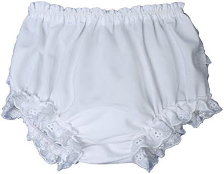 Baby Girl White Elastic Bloomer Diaper Cover