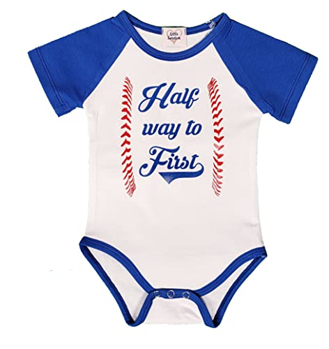 Half Birthday Boy Girl 12 Way to First Royal Blue Outfit Set