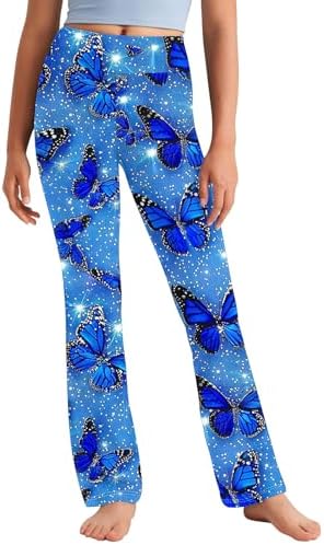 Floral Printed Straight Leg Yoga Pants for Kids 2-13