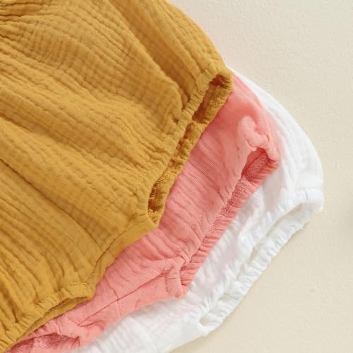 3 Pack Baby Essentials Solid Cotton Shorts
