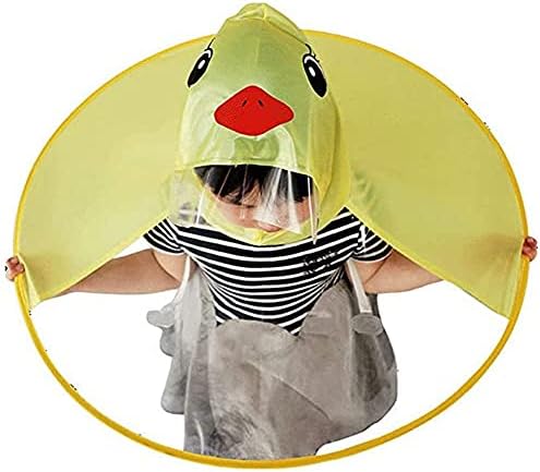 Cartoon Duck Waterproof Raincoat Umbrella Hat for Kids Durable and Waterproof