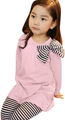 Stylish Stripe Elephant Bow Outfits for Toddler Girls