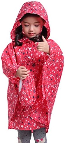Spmor Kids Rain Poncho Hoodie - Waterproof Fashionable Perfect for Wintertime