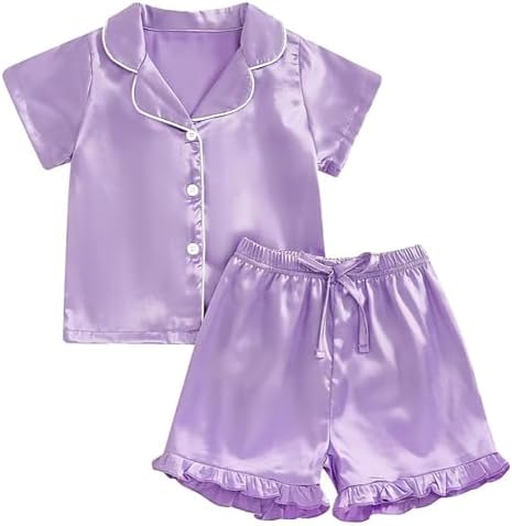 Satin Soft Baby Pajama Set for Girls with Onesie and Sleepwear