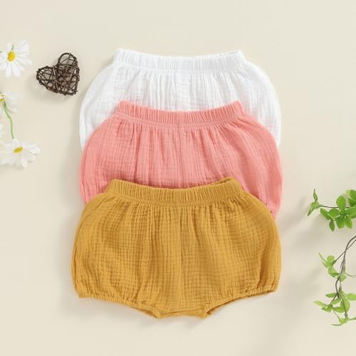 3 Pack Baby Essentials Solid Cotton Shorts