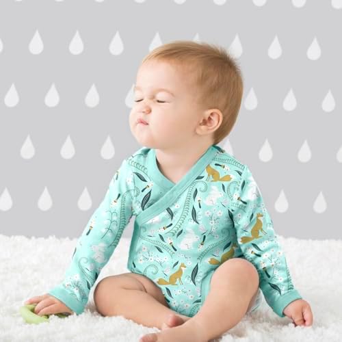 Babysoy Organic Newborn Long Sleeve Kimono Wrap for Infants
