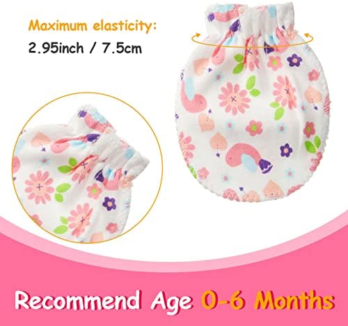 Geyoga 40-Pair Soft Mittens for Babies No Scratches Cute Design