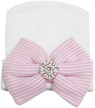 DRESHOW Newborn Hospital Baby Hat with Big Bow